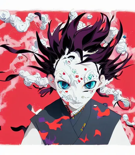 Prompt: Kimetsu no Yaiba by Alex Pardee and Nekro and Petros Afshar ,unstirred paint, vivid color, cgsociety 4K