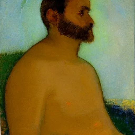 Prompt: A portrait of @hypnos_onc, by Odilon Redon