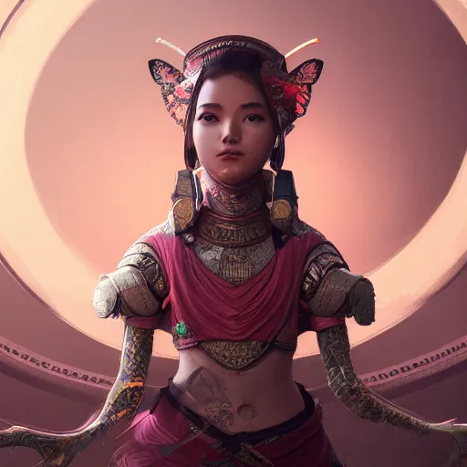 Image similar to portrait of Nezha, digital art, highly detailed, concept art, intricate, sharp focus, Trending on Artstation HQ, deviantart, unreal engine 5, 4K UHD image