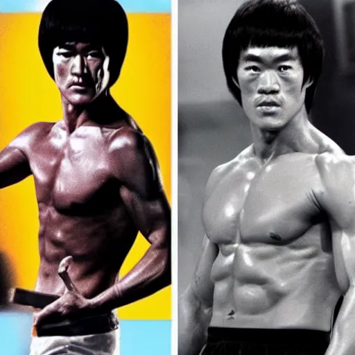 Prompt: bruce lee 60 years old -8