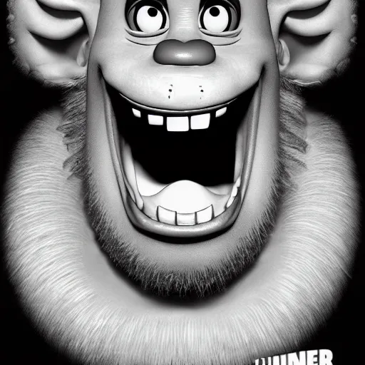 Image similar to Sully from monsters inc by Kentaro Miura, highly detailed, black and white