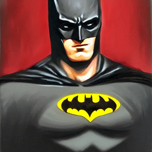 Image similar to a portrait painting of the batman