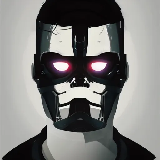 Image similar to face icon stylized minimalist terminator dark fate, loftis, cory behance hd by jesper ejsing, by rhads, makoto shinkai and lois van baarle, ilya kuvshinov, rossdraws global illumination