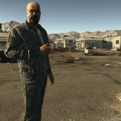 Prompt: screenshot of breaking bad in fallout : new vegas