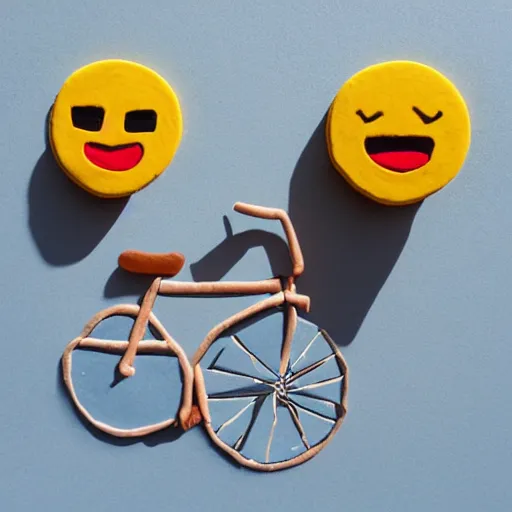 Prompt: clay emoji art of a bicycle