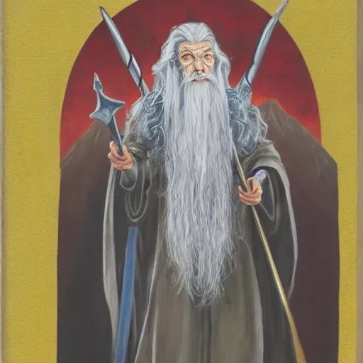 Prompt: gandalf as deity, painting