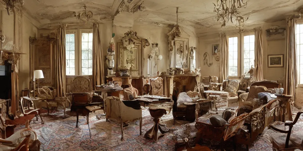 Prompt: historical livingroom without any chairs