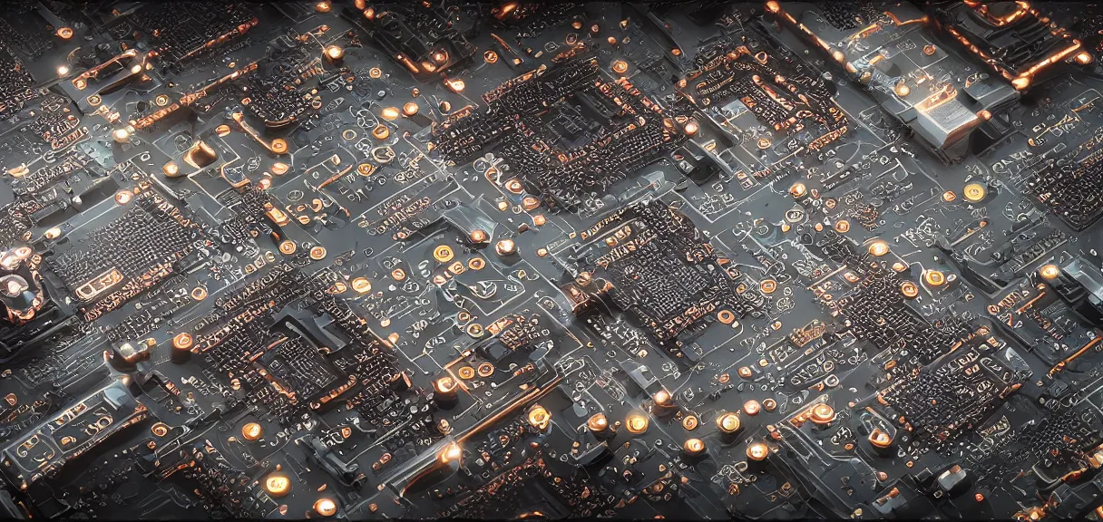 Image similar to fractal circuit motherboard, greg rutkowski, scifi, symmetry fractal, octane render, detailed realistic 8 k,