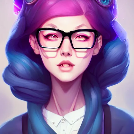 Image similar to a portrait of a beautiful willa as a nerd, art by lois van baarle and loish and ross tran and rossdraws and sam yang and samdoesarts and artgerm, digital art, highly detailed, intricate, sharp focus, trending on artstation hq, deviantart, unreal engine 5, 4 k uhd image