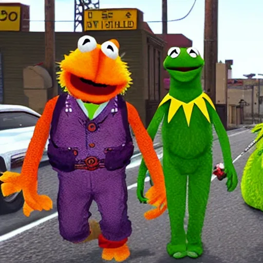 Image similar to muppets as characters in gta 5