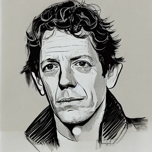 Prompt: ben mendelsohn, drawing by hugo pratt