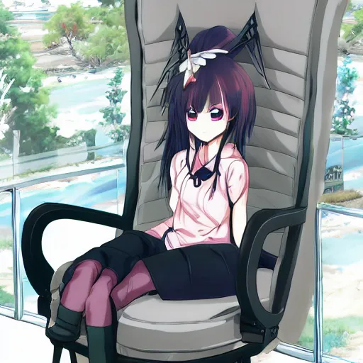 sitting, anime, The Melancholy of Haruhi Suzumiya, anime girls, chair |  1750x2301 Wallpaper - wallhaven.cc