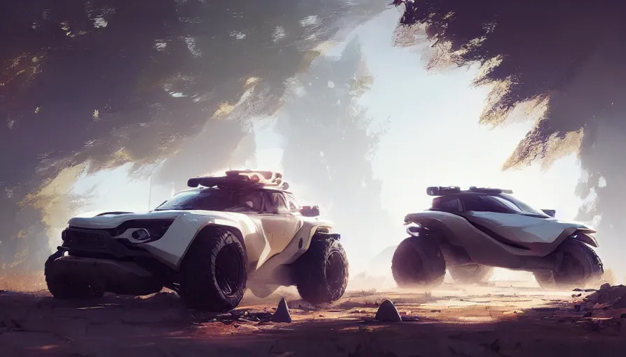 Image similar to a beautiful concept offroad suv by cory loftis, fenghua zhong, ryohei hase, ismail inceoglu and ruan jia. volumetric light, detailed, octane render, midsommar