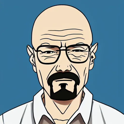 Image similar to Walter White in anime artstyle