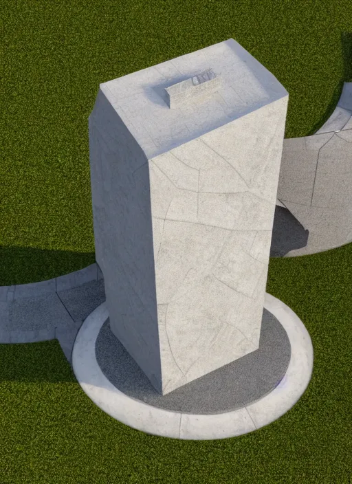 Prompt: highly detailed realistic architecture 3 d render of a futurisctic stele monument made from little atomiums brussels standing near a highway, archdaily, made in unreal engine 4 octane render