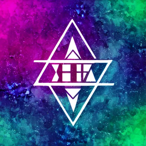 Image similar to Etherium logo from many colors, abstract concept, retrowave synth, digital art