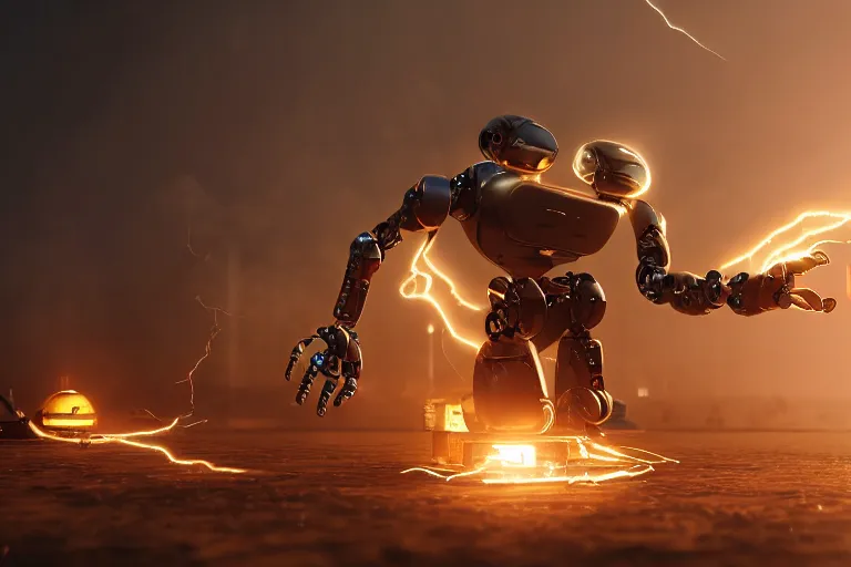 Prompt: a robot is cooking, 4k, ultra details, cinematic, epic style, beautiful photo, hyper realistic, octane render, unreal engine, award winning, on artstation, volumetric lightning, masterpiece, golden hour,