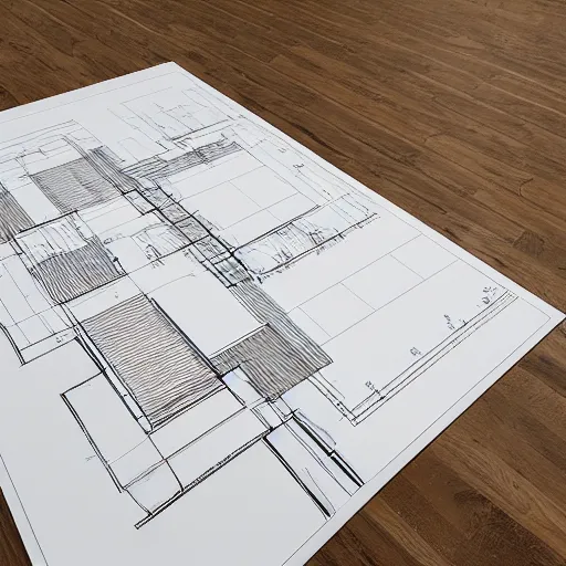 Image similar to floor and lighting plans, sketches, blueprints, realistic, 8 k,