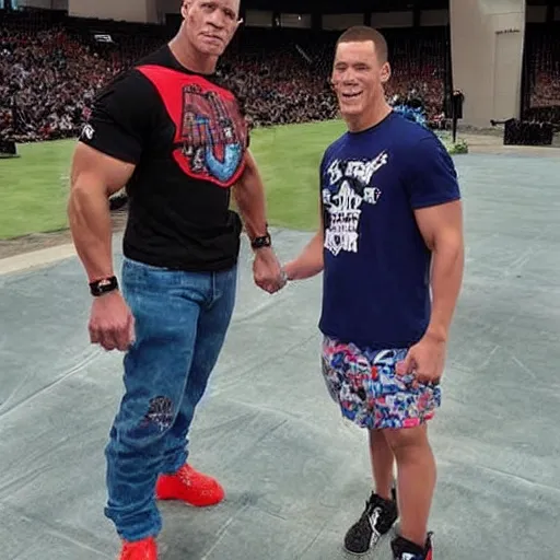 Image similar to jon cena at the make a wish foundation