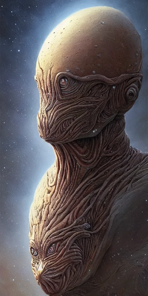 Prompt: a ultradetailed beautiful portrait of a fantastic animal of alpha centauri, oil painting by moebius, greg rutkowski and zdzisław beksinski, alien art, body full, concept art, symmetrical, rule of three, detailed body, detailed face, ultradetailed digital illustration, 8 k, epic atmosphere, digital art, artstation, cgsociety