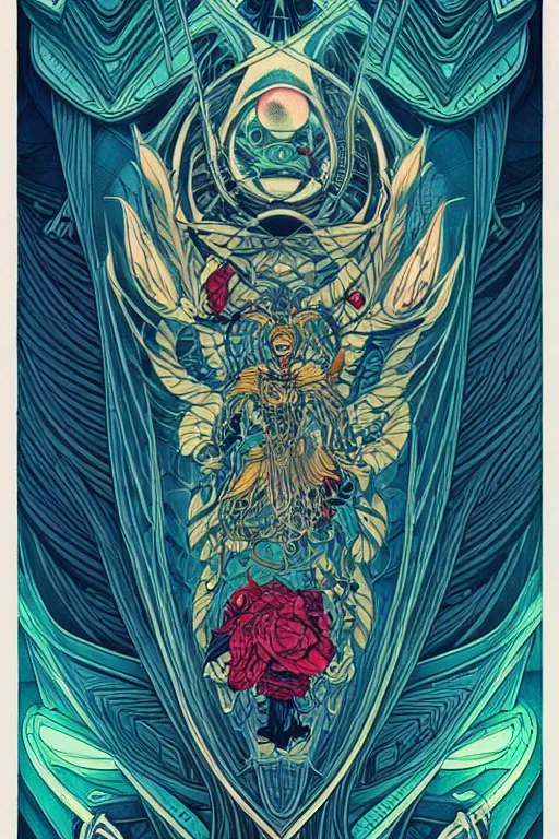 Image similar to tattoo design by kilian eng and james jean