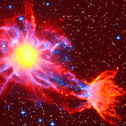 Prompt: a supernova of an orange star in space