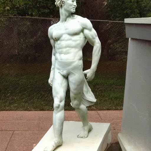 Prompt: average american joe as a marble statue, calm style, 8 0 s style