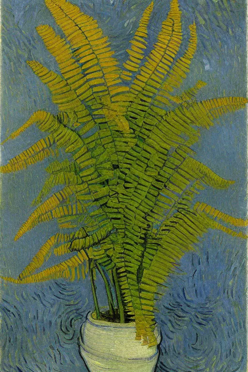 Image similar to painting of ferns by van gogh