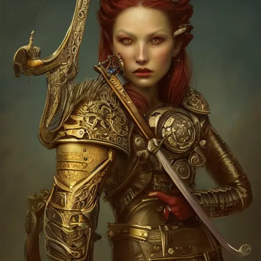 Image similar to a beautiful ultradetailed fine art old vintage wild warrior with swords, by tom bagshaw and zach sutton, vignette, 3 5 mm lens, golden ratio composition, studio photography, very detailed, humanoids, artstation, 8 k, highly coherent