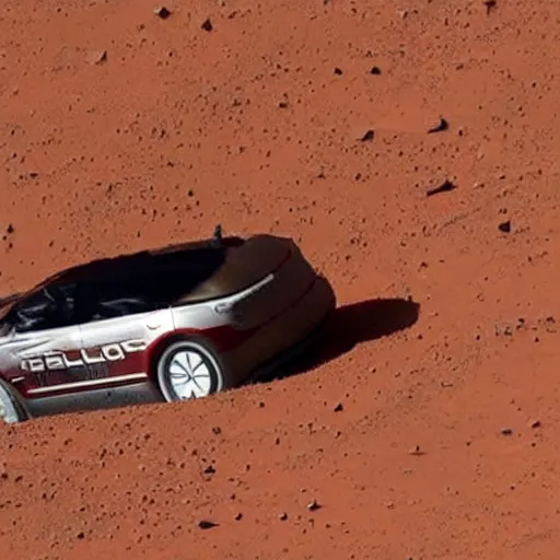 Prompt: Elon musk's body lying on mars, his spaceship had crash landed