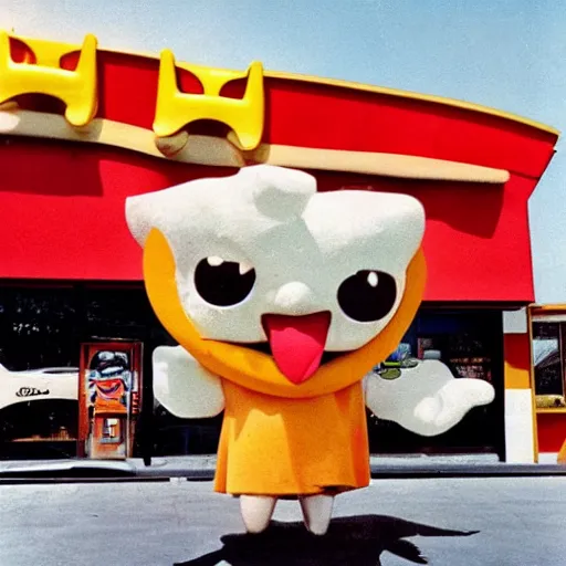 Image similar to Art for a mascot of a fast food chain, 1960, colour photography