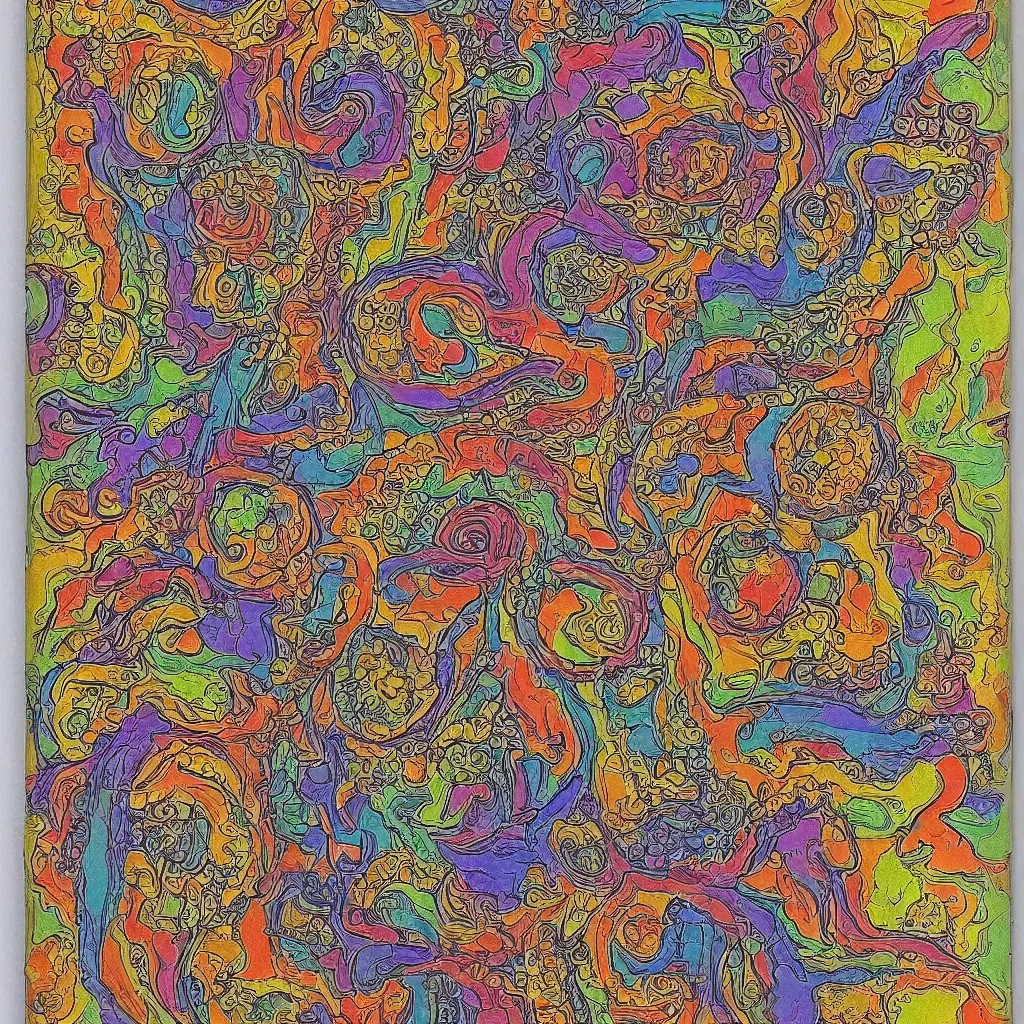 Prompt: highly detailed page from a psychedelic zen master's journal