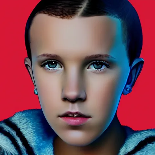 Image similar to epic portrait of millie bobby brown