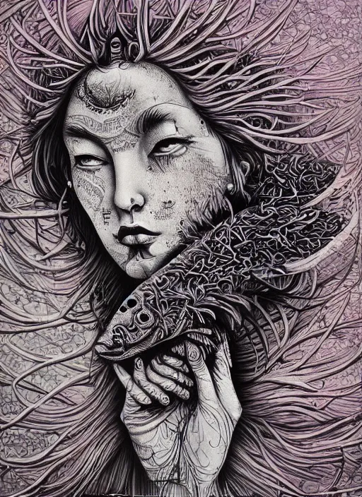 Image similar to Fish goddess painting by Dan Hillier, trending on artstation, artstationHD, artstationHQ, 4k, 8k