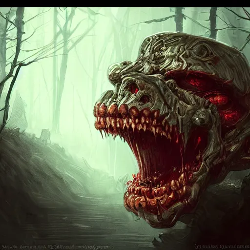 Image similar to terrifying monster, horror movie, intricate, digital painting, cinematic, trending on artstation