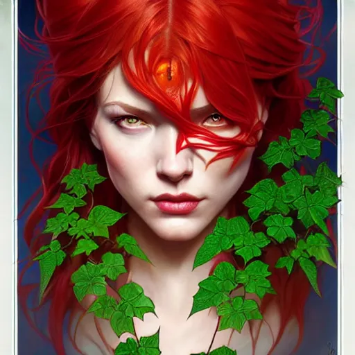 Prompt: symmetry!! intense fanart of poison ivy, intricate, elegant, highly detailed, my rendition, digital painting, artstation, concept art, smooth, sharp focus, illustration, art by artgerm and greg rutkowski and alphonse mucha