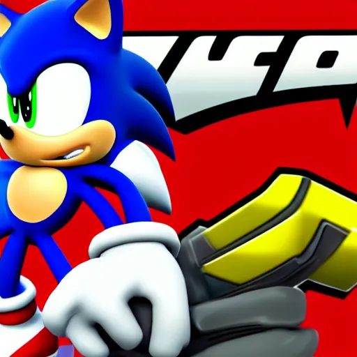 Image similar to sonic the hedgehog in the style of a gta 5 loading screen