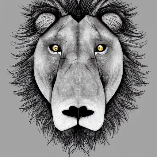 Prompt: an animal half lion and half platypus, beautiful nature, drawing, digital art, award winning