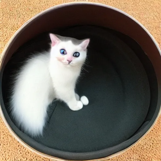 Image similar to cute cat fluffy, bowling ball