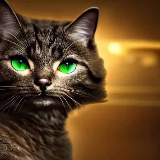 Prompt: cat soldier in call of duty warzone 4k, brown-green eyes, heterochromia, high detail, high-resolution photograph, professional photography, ultra-detail