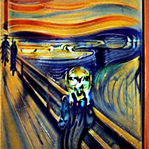 Image similar to the scream in a realistic setting