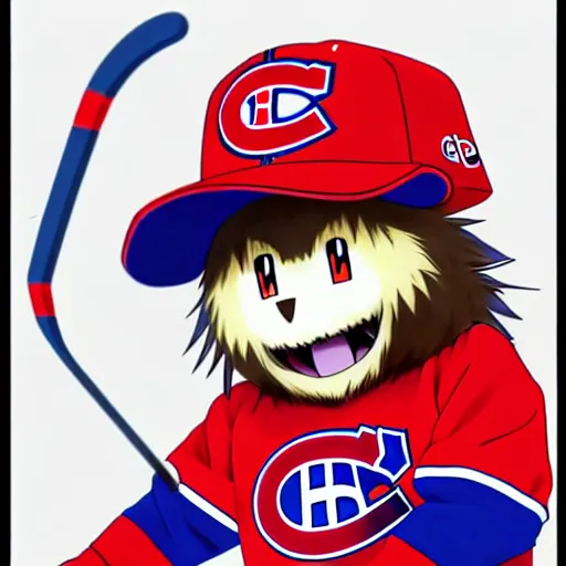 Image similar to anime Portrait of Youppi the Habs Montreal Canadiens Mascot as a very cute powerful and friendly pokemon, highly detailed anime, smooth, sharp focus, dynamic lighting, intricate, trending on ArtStation, illustration pokemon, art by WLOP