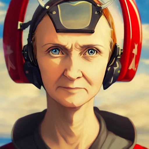 Image similar to portrait of marie curie as a fighter pilot, anime fantasy illustration by tomoyuki yamasaki, kyoto studio, madhouse, ufotable, square enix, cinematic lighting, trending on artstation