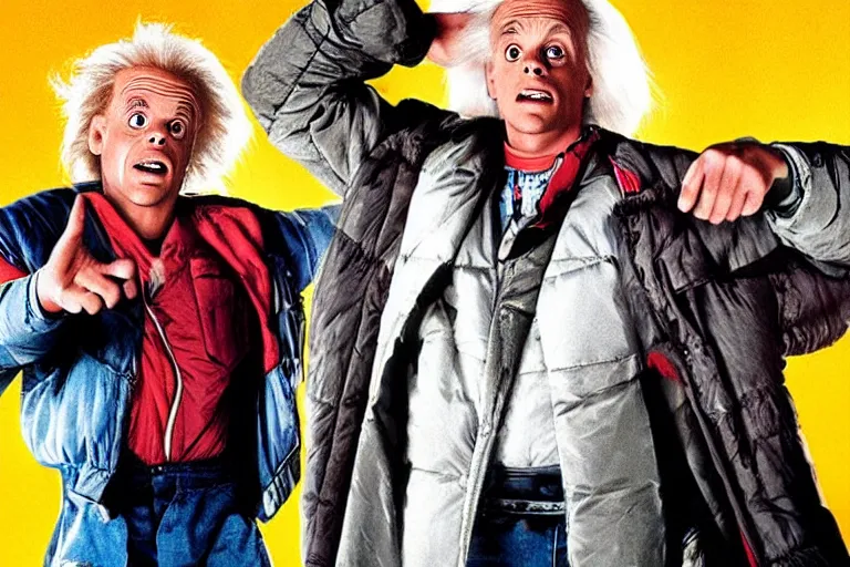 Image similar to movie still ( back to the future ), doc brown