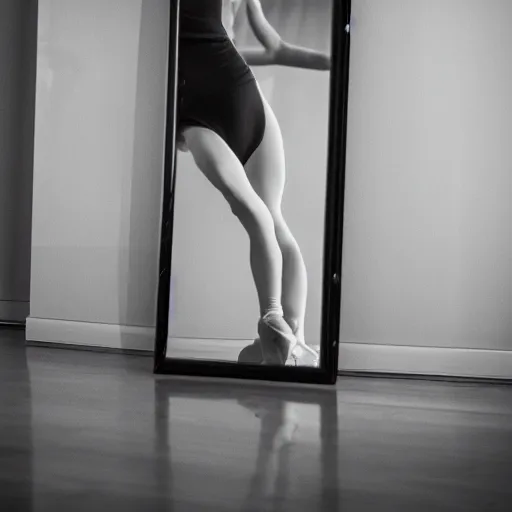 Image similar to photo of peanut dancing ballet, ballet studio, mirrors, 5 0 mm, beautiful photo