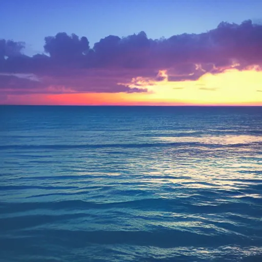 Prompt: blue + ocean + sunset