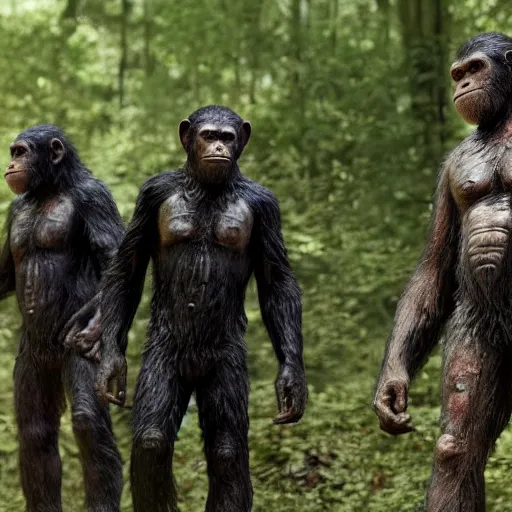Prompt: planet of the apes In The Walking Dead Very detailed 4K quality Super Realistic