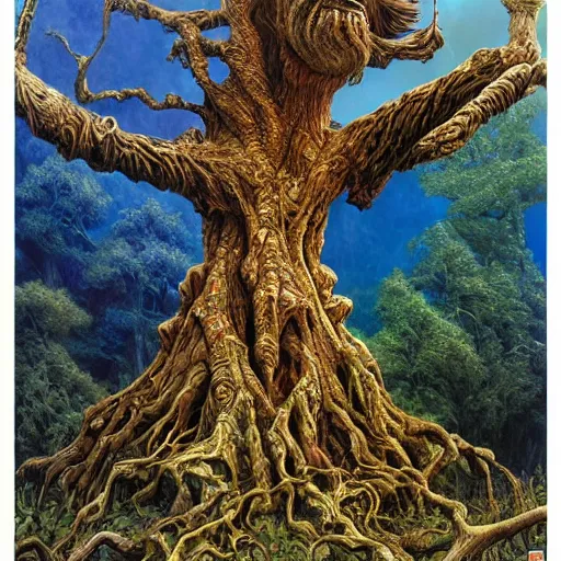 Prompt: ancient wise Treebeard tree Ent by Mark Brooks, Donato Giancola, Victor Nizovtsev, Scarlett Hooft, Graafland, Chris Moore