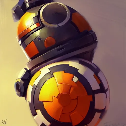 Prompt: greg manchess portrait painting of bb 8 as overwatch character, medium shot, asymmetrical, profile picture, organic painting, sunny day, matte painting, bold shapes, hard edges, street art, trending on artstation, by huang guangjian and gil elvgren and sachin teng