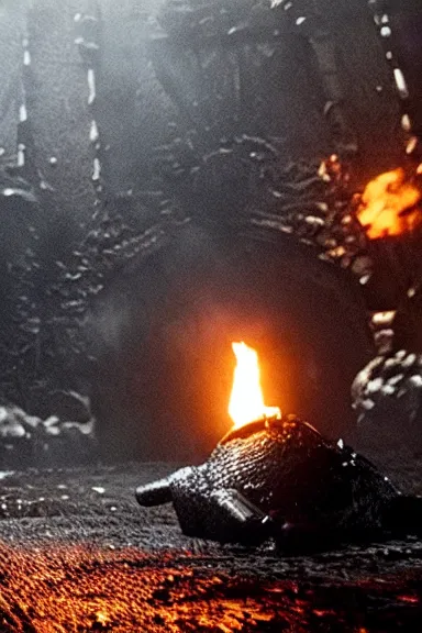 Image similar to very very intricate photorealistic photo of a bomb - omb in an episode of game of thrones, photo is in focus with detailed atmospheric lighting, award - winning details